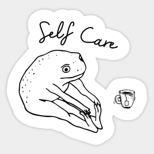 Self Care Frog Sticker